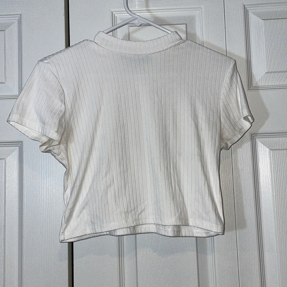 White Cropped Tee
